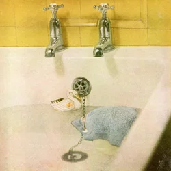 Vintage-Kinder-Stillleben - Gefüllte Badewanne