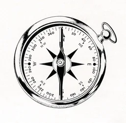 Vintage-Illustration eines Kompasses