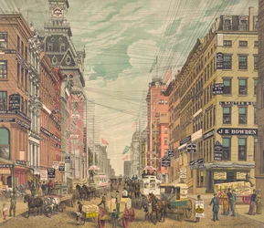 Vintage-Ansicht von Broadway in New York City, ca. 1880