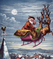 Besuch des Heiligen Nikolaus, Illustration aus Aunt Louisas großer Bilderreihe, New York 1871