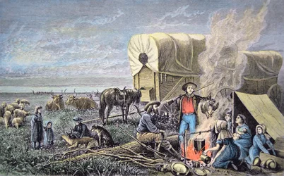 Wagen der Auswanderer nach Westen