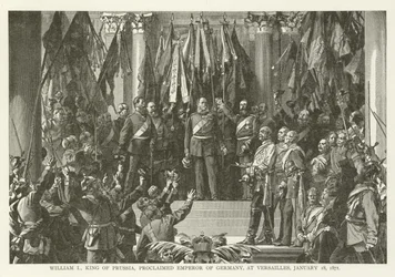 Wilhelm I., König von Preußen, zum Kaiser von Deutschland ausgerufen, in Versailles, 18. Januar 1871