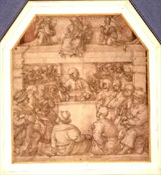 Ein Arzt hält einen Vortrag, Studie für ein Grabdenkmal