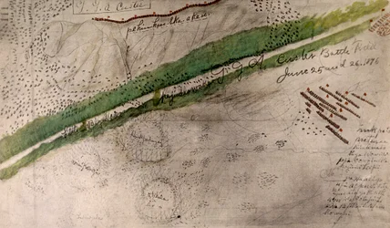 Topographische Karte des Schlachtfeldes von Little Big Horn