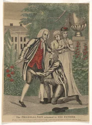 Der verlorene Sohn kehrt zu seinem Vater zurück (Vater, ich habe gegen den Himmel und vor dir gesündigt und bin nicht mehr würdig, dein Sohn genannt zu werden - Lukas 15, Kapitel 21)