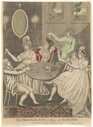 Der verlorene Sohn schwelgt mit Huren (Er verschwendete sein Vermögen mit ausschweifendem Leben - Lukas 15, Kapitel 13)