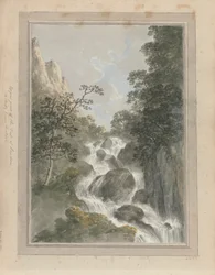 Ansichten in England, Schottland und Wales: Oberer Teil des Lowdoor-Wasserfalls, Eine Naturstudie