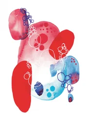 Rot-Blaue Aquarell-Abstraktion