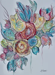 Bunte abstrakte Blumen