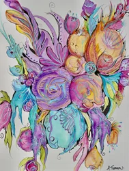 Bunte Fantasieblumen