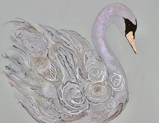 Eleganter Blumen-Schwan