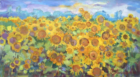 Goldenes Sonnenblumenfeld