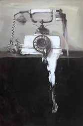 Schmelzendes Wählscheibentelefon
