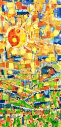 Bunte Zen-Landschaft