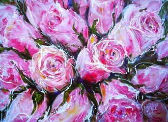 Lebendige Rosa Rosen