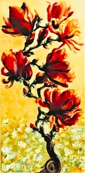 Vibrante rote Magnolien