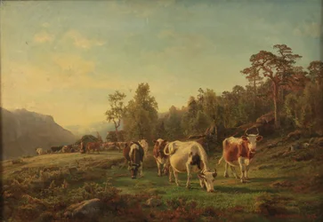 Landschaft mit Kühen