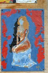 Weiblicher Akt auf Knien