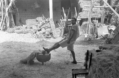 Hanfverarbeitung im Hof