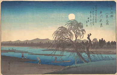 Herbstmond am Tama-Fluss, ca. 1838