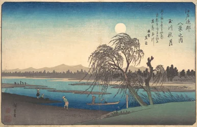 Herbstmond am Tama-Fluss, ca. 1838