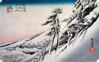 Klares Wetter nach Schnee in Kameyama, aus 53 Stationen von Tokaido, 1832