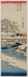 Klares Wetter nach Schnee in Matsuchiyama..., späte 1830er oder frühe 1840er Jahre