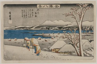 Abendschnee in Uchikawa aus der Serie Acht Ansichten von Kanazawa, Mitte der 1830er Jahre