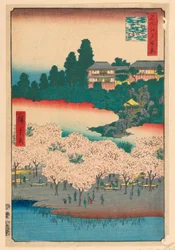 Blumenpavillon, Dango-Hügel, Sendagi, aus der Serie "Hundert berühmte Ansichten von Edo"