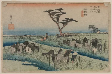 Die Dreiundfünfzig Stationen des Tokaido: Chiryu, 1833-1834