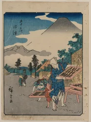 Die dreiundfünfzig Stationen des Tokaido: Numazu, ca. 1850