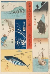 Ukiyo-e-Druck - Nankaido Rokka-koku, 19. Jahrhundert