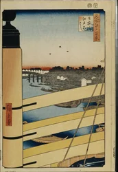 Hundert berühmte Ansichten von Edo: Nihonbashi- und Edobashi-Brücken