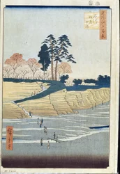 Palasthügel in Shinagawa (Hundert berühmte Ansichten von Edo)
