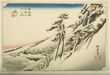 Kameyama: Klarwetter nach Schnee (Farbholzschnitt)