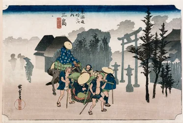 Morgennebel in Mishima, aus der Serie "Die dreiundfünfzig Stationen des Tokaido"