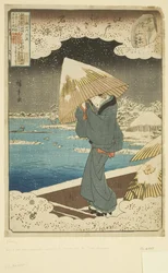 Parodie des Ukifune-Kapitels: Fähre auf dem Sumida-Fluss