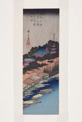 Regen an der Azuma-Brücke unterhalb des Kinryūzan-Tempels in Asakusa