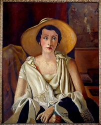 Porträt von Madame Paul Guillaume mit großem Hut