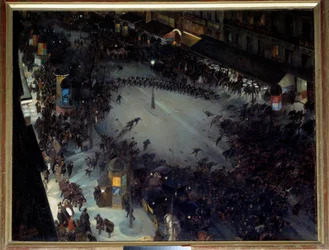 Der Angriff, Boulevard Montmartre. Szene von Demonstrationen in Paris. (1867-1944) 1901. Maße: 1,27 x 1,62 m. Paris, Musée d
