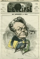 Adolphe Cremieux (1796-1880), Anwalt, Politiker und Präsident der Israelischen Universalallianz. Titelblatt in „L