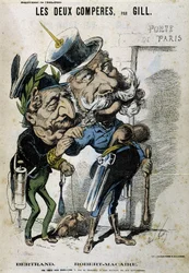 Karikatur über Napoleon III. und Bismarck - von Gill, in „L