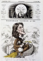 Karikatur von Victorian Sardou von Gill - Titelblatt von The Moon vom 14.10.1866.