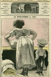 Illustration einer Bäckerei. Titelblatt in "L