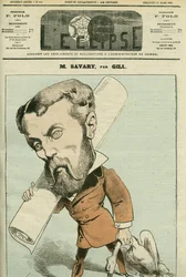 Porträt von Charles Savary (1845-89), französischer Politiker und Geschäftsmann, er war auch Journalist in Kanada. Titelblatt in „L