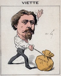 Porträt von Jules Francois Viette (1843-1894) französischer Politiker - Karikatur von Andre Gill, in „Les Hommes d