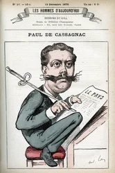Porträt von Paul Granier de Cassagnac (1842-1902), französischer politischer Journalist. Karikatur von Gill, Paris.