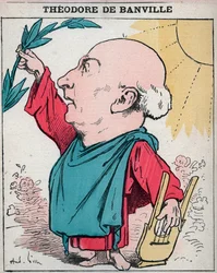 Porträt von Theodore de Banville (1823-1891), französischer Dichter - Karikatur von Andre Gill in „Les Hommes d