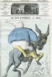 Der König von Yvetot, Karikatur von Adolphe Thiers (1797-1877), französischer Staatsmann. Titelblatt in „L
