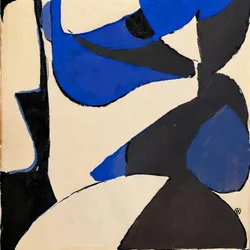 Abstrakte blaue und schwarze Formen